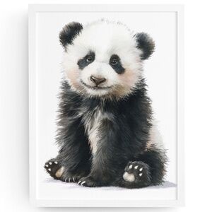 Watercolor Panda Bear Wall Art Print Poster Ilustration - Umframed